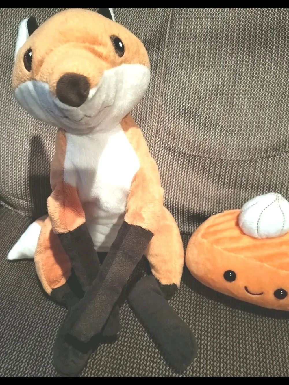 Plush Fox & Pumpkin Pie Dog Toys Set Of 2